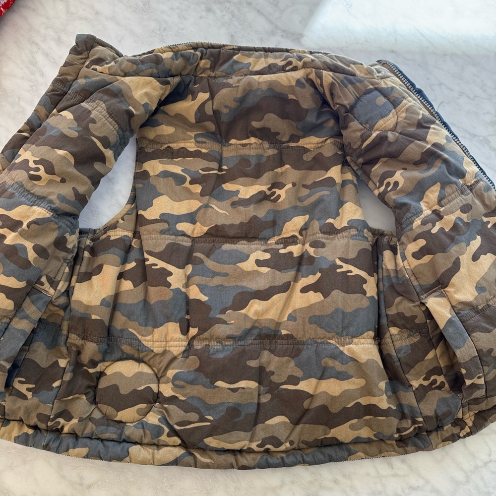 Upcycled OshKosh Boys Corduroy Camouflage Vest Fits Ages 7-8 Iron & Resin Moto - Picture 3 of 8